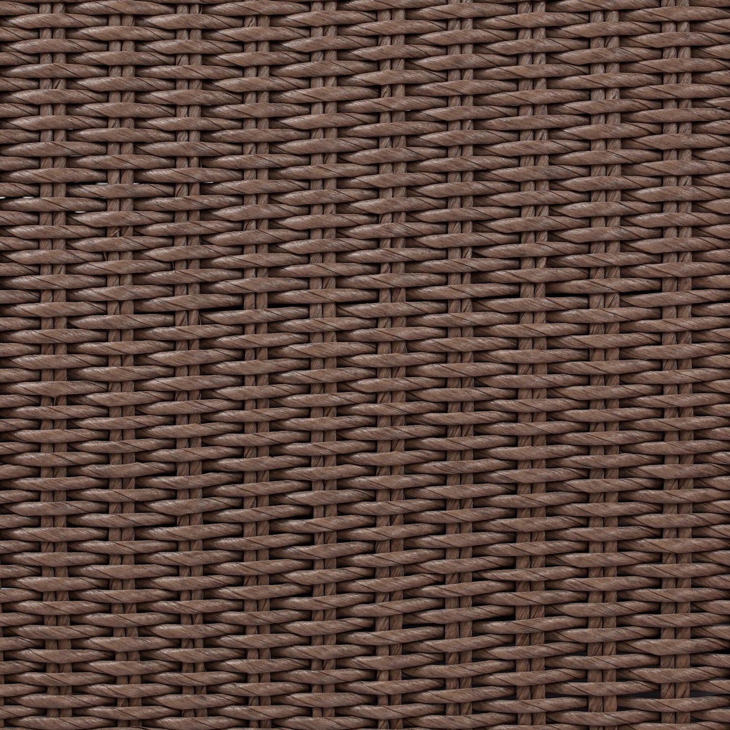 Four Hands Mazu Outdoor Chaise in tanned weave with salt cushion, close-up detail of woven base, view 2
