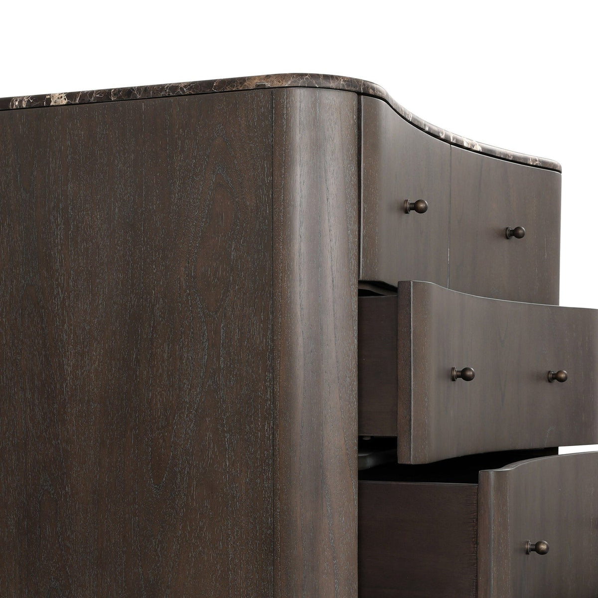 Four Hands Boa Espresso Mindi Chest — texture detail