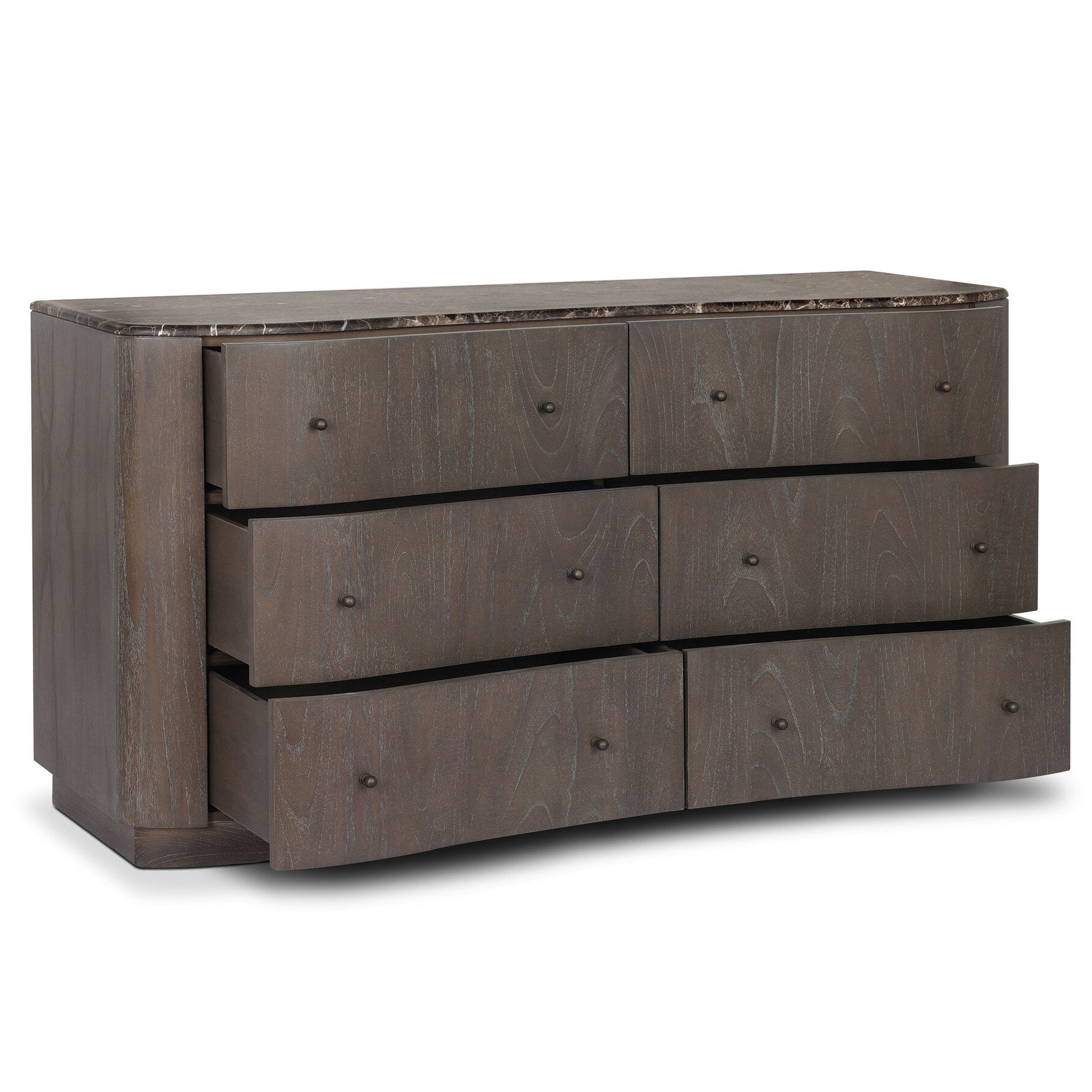 Four Hands Boa Espresso Mindi 6 Drawer Dresser — shown open