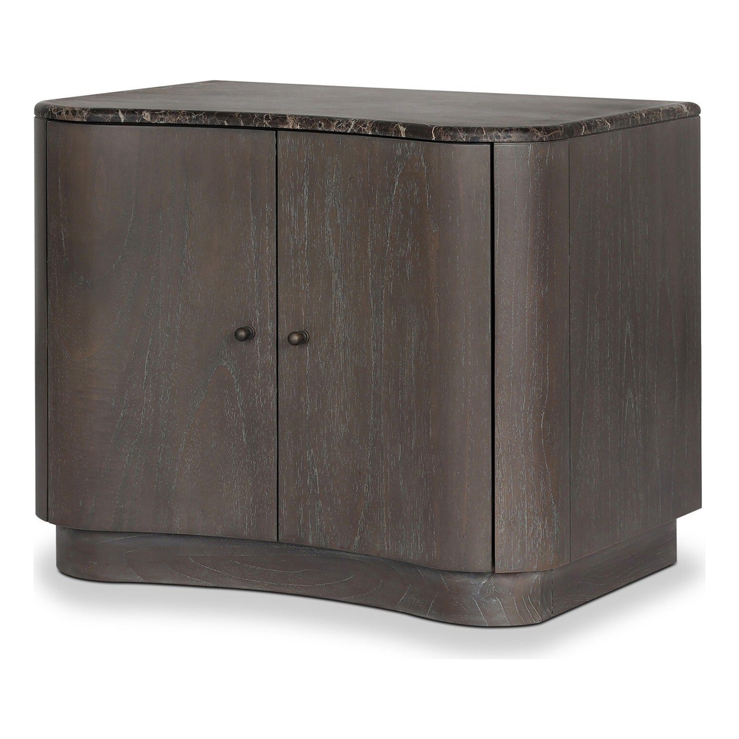 Four Hands Boa Dark Honed Emperador Marble Nightstand