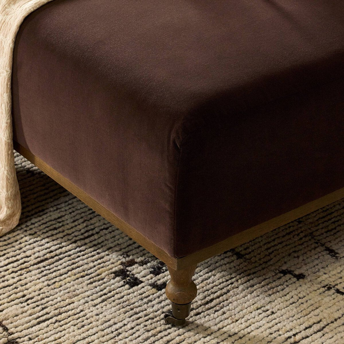 Four Hands Harlin Surrey Cocoa Cocktail Ottoman