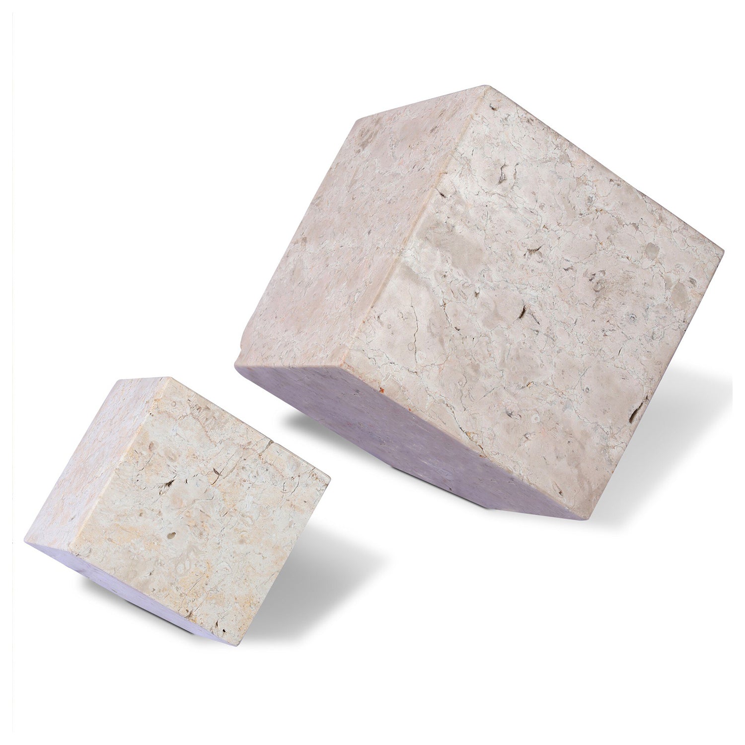 Four Hands Travertine Cube Sculpture Set