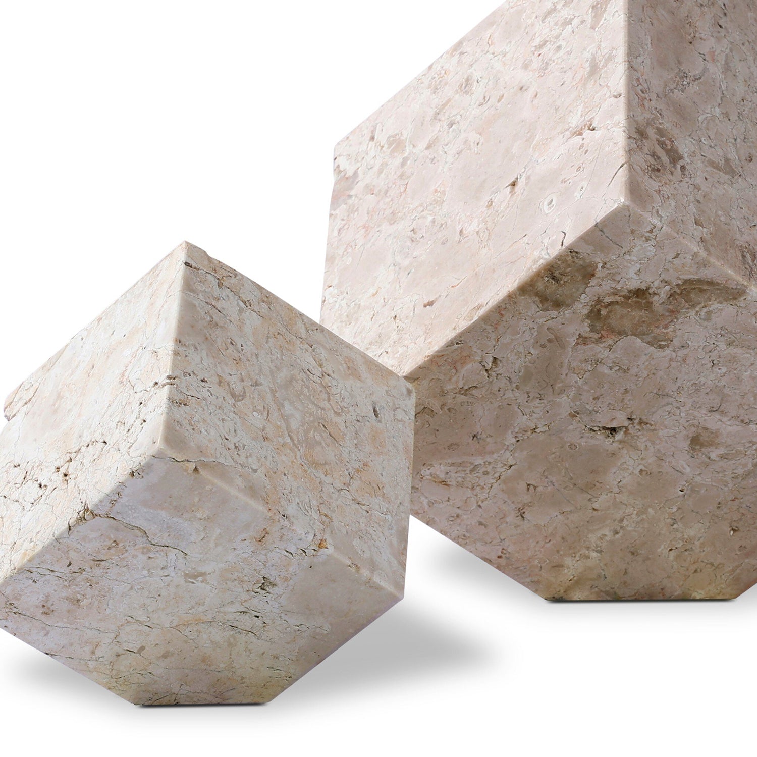 Four Hands Travertine Cube Sculpture Set