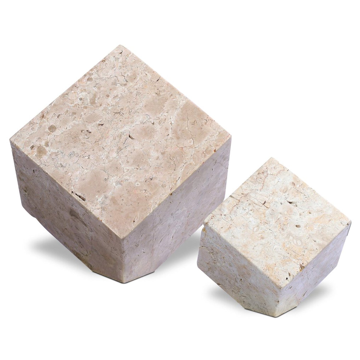 Four Hands Travertine Cube Sculpture Set