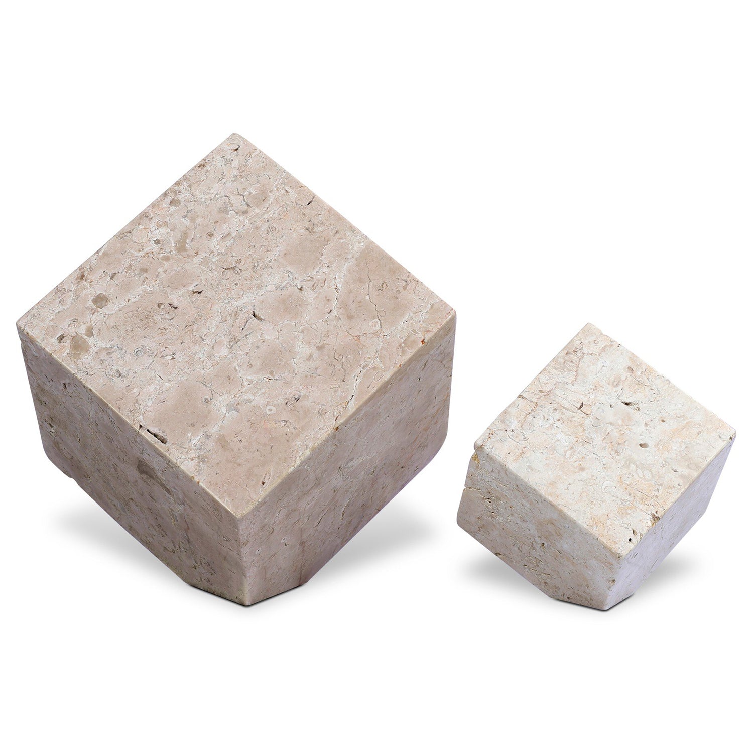 Four Hands Travertine Cube Sculpture Set
