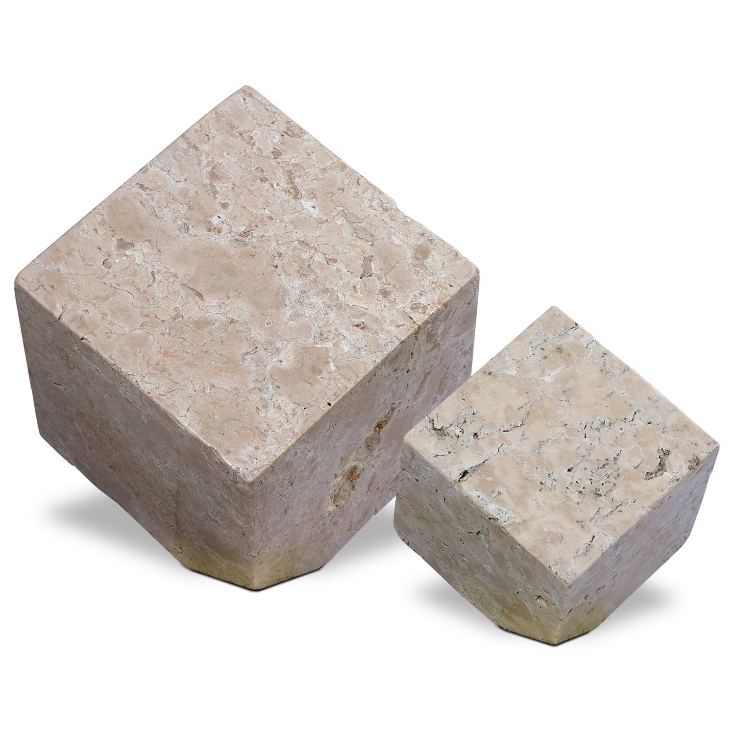 Four Hands Travertine Cube Sculpture Set