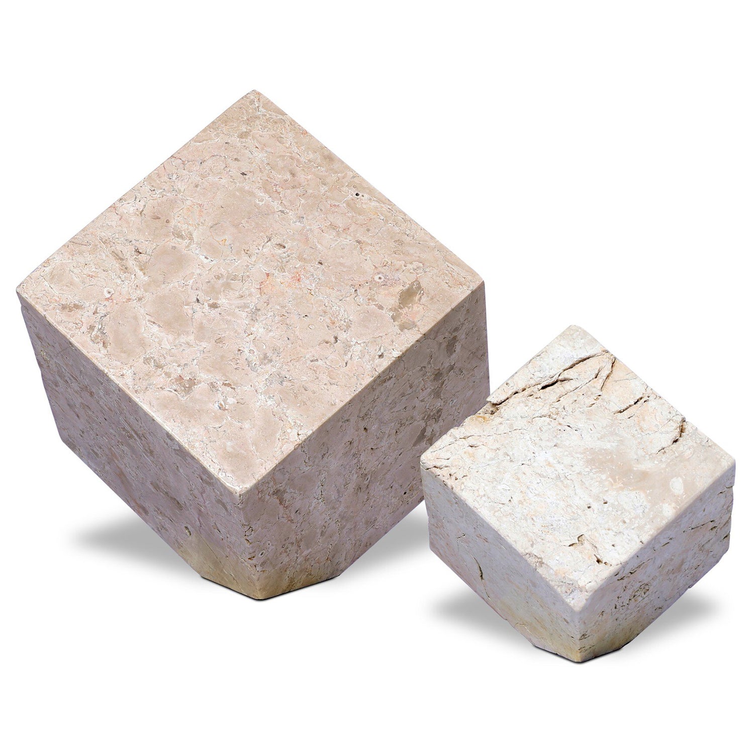 Four Hands Travertine Cube Sculpture Set