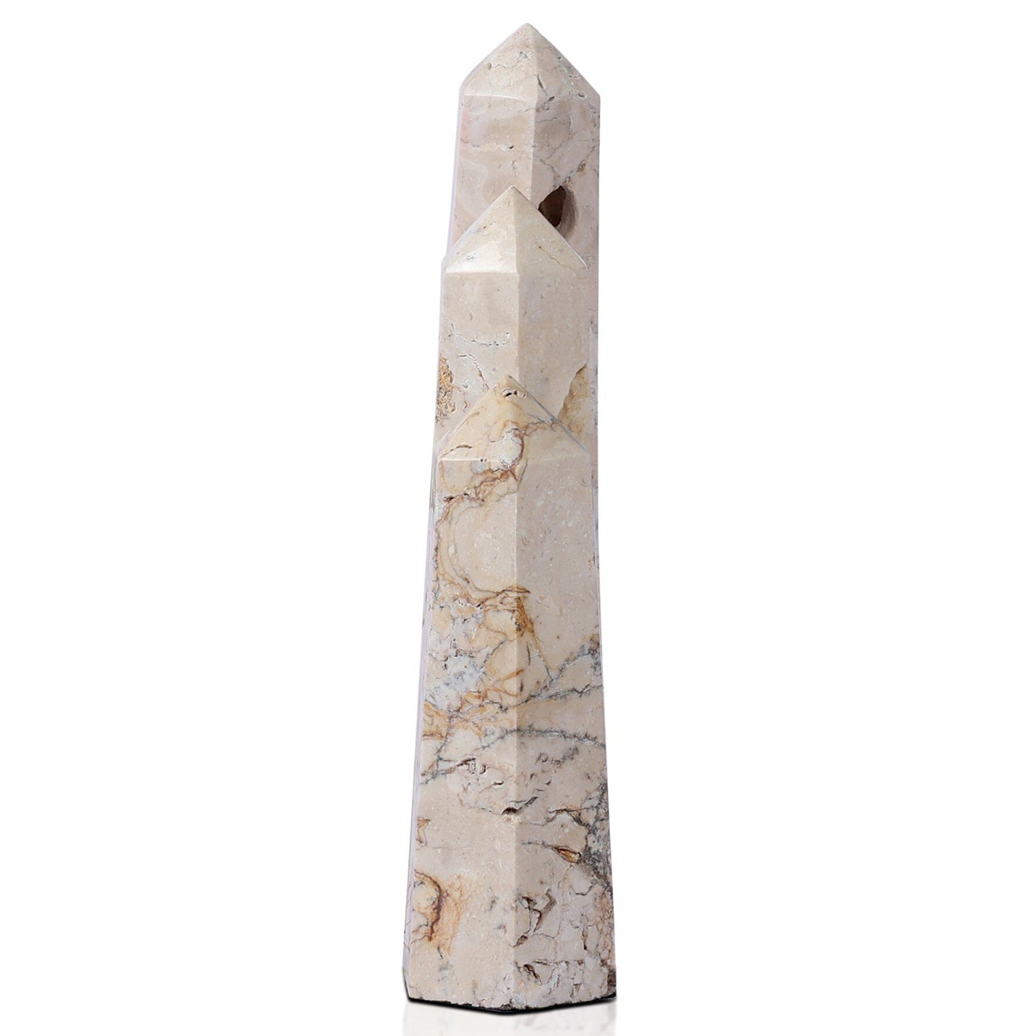 Four Hands Travertine Obelisk Set
