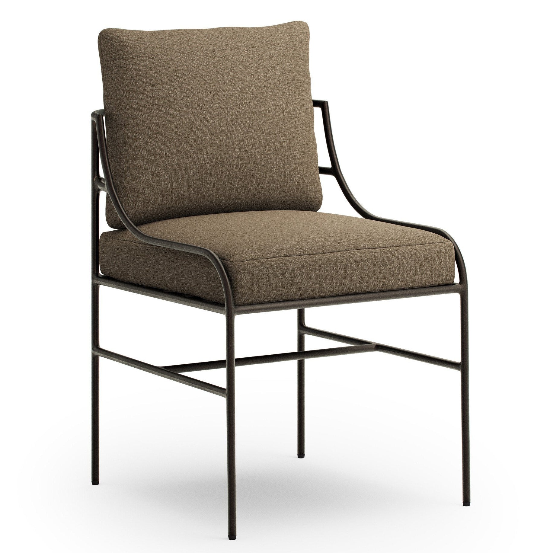 Four Hands Segovia Alessi Fawn Outdoor Dining Chair — styled view