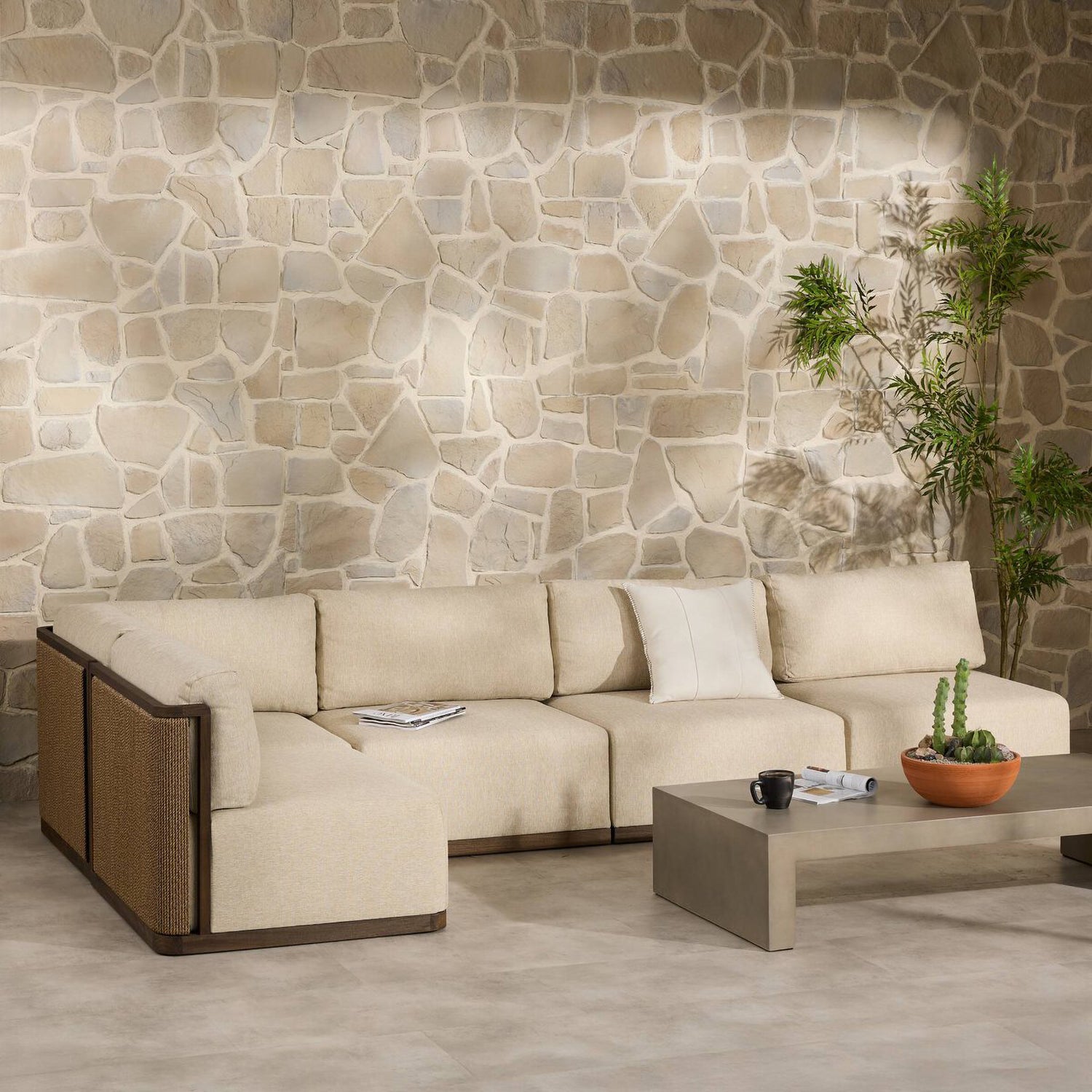 Four Hands Brio Outdoor 5 Piece Sectional Sofa