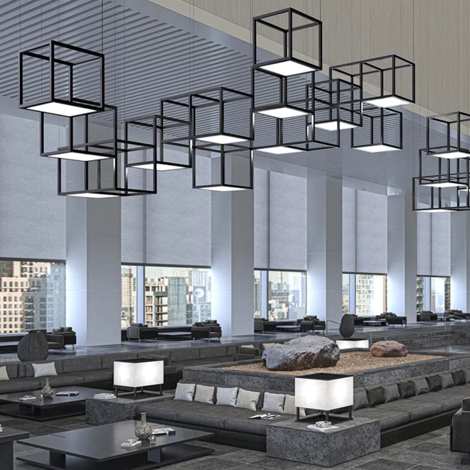 Sonneman Cubix Satin Black 24Z0002K Pendant