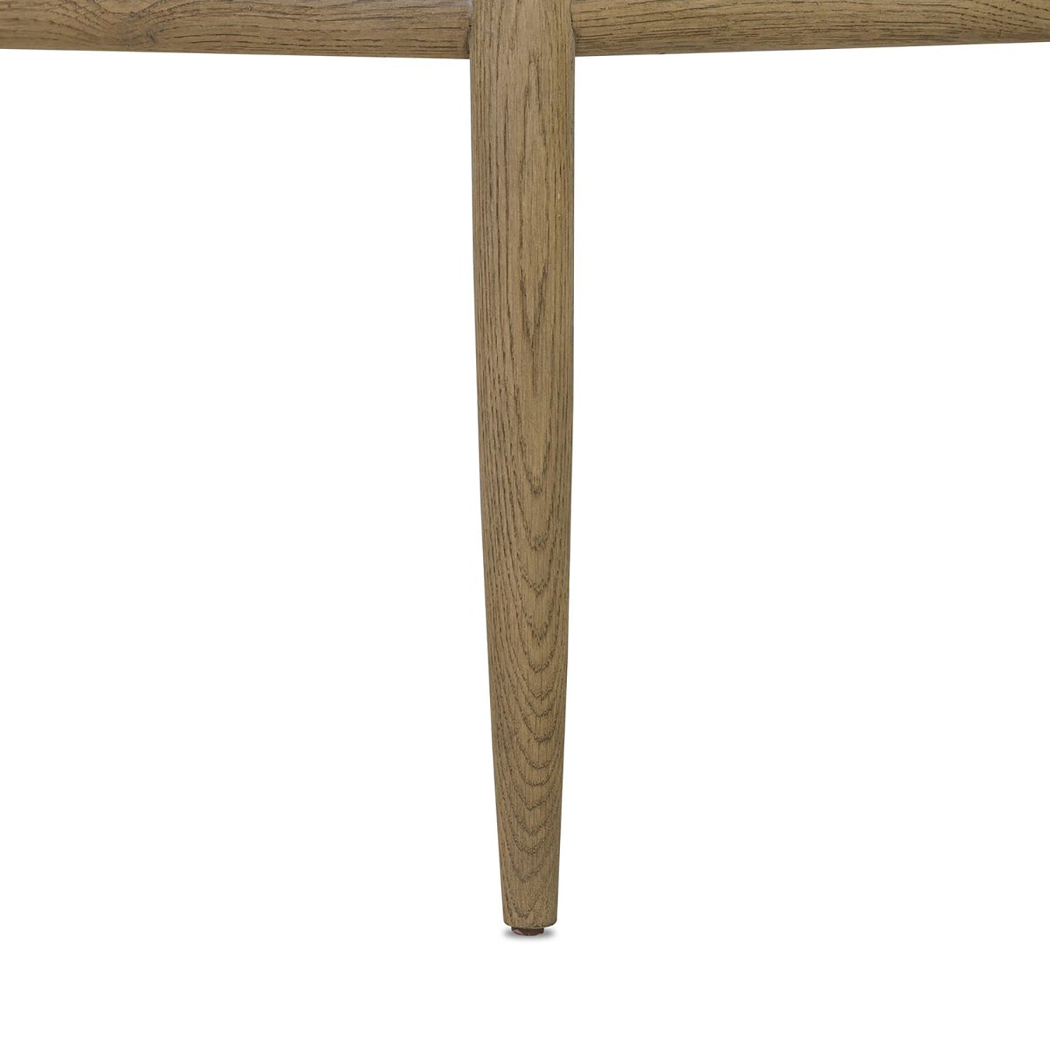 Four Hands Artie Wool Dining Chair in Monte Olive on drifted oak, close-up detail of tufted channeling, view 6