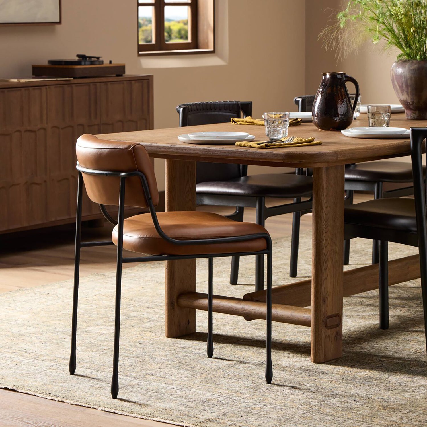 Four Hands Nettie Leather Dining Chair Set of 2