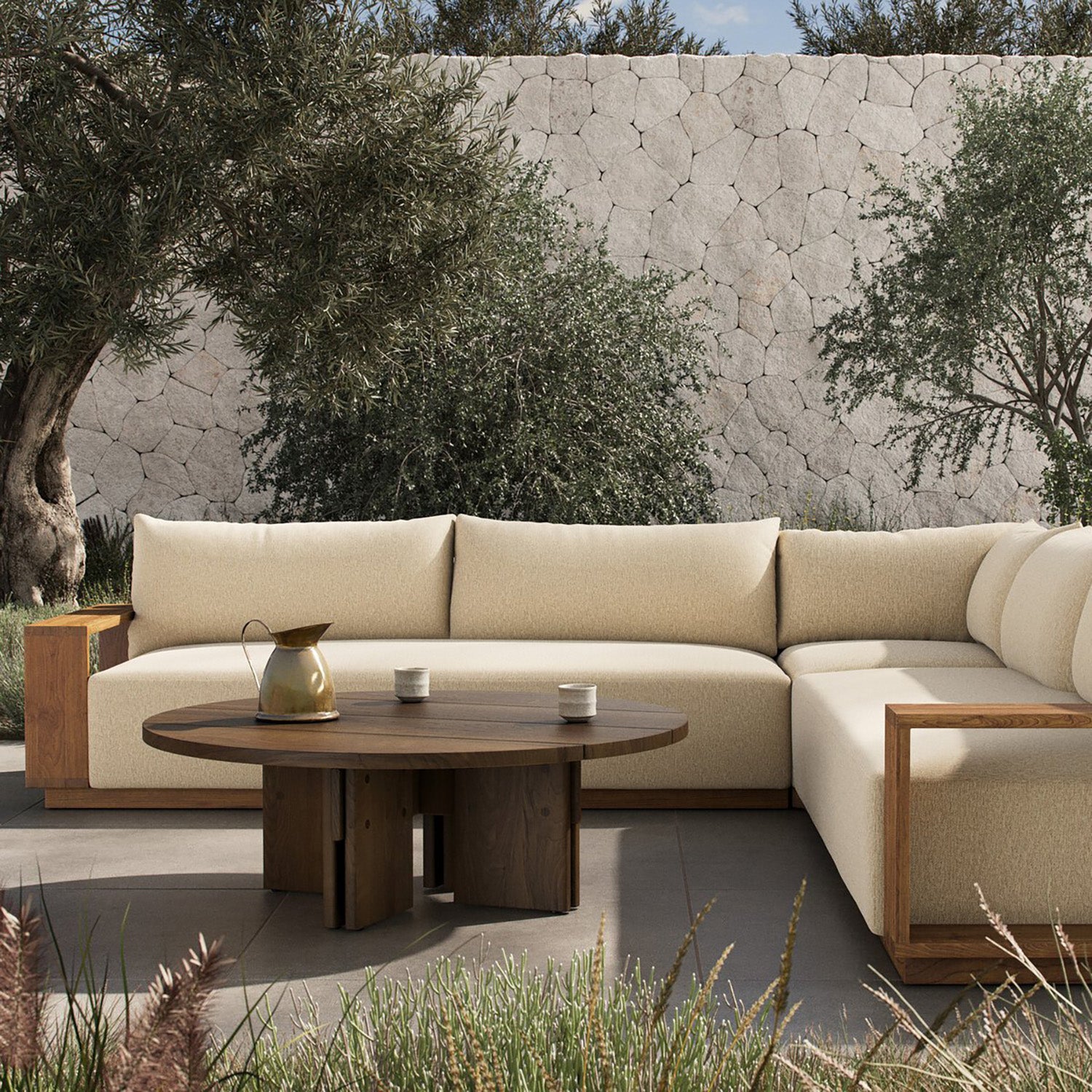 Four Hands Branford Outdoor 3 Piece Sectional Sofa