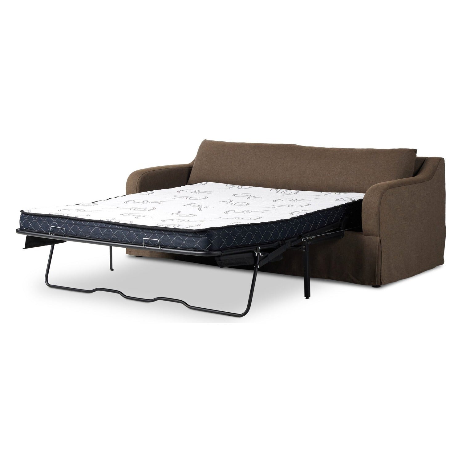 Four Hands Ulla Savoy Coffee Sleeper Sofa 82in, bed opened view