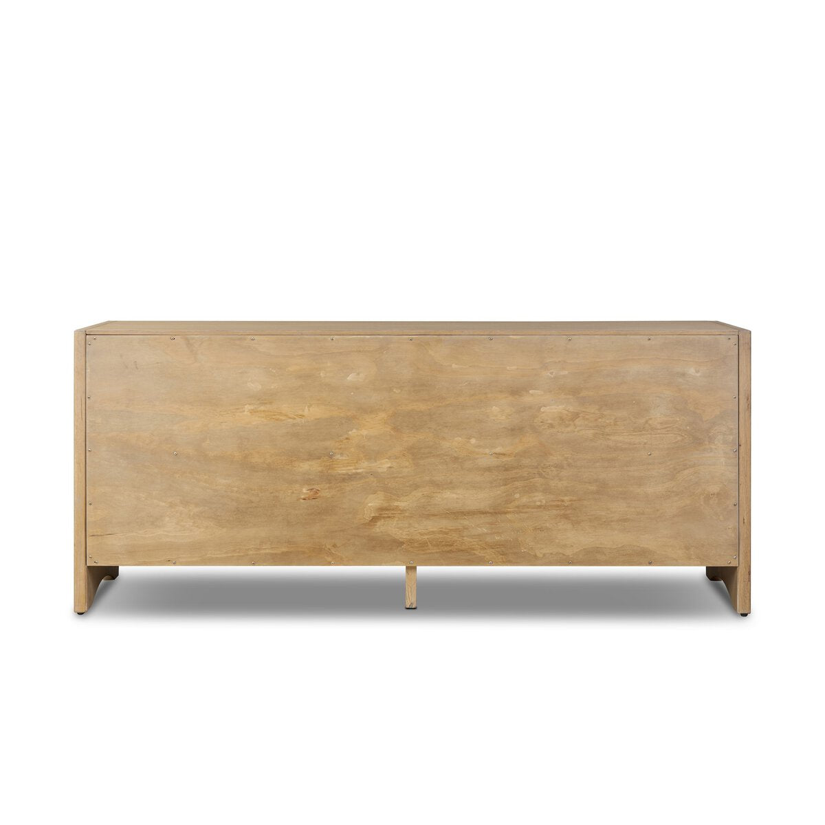 Four Hands Hazel 6 Drawer Dresser in light wash oak with reeded fronts, back view