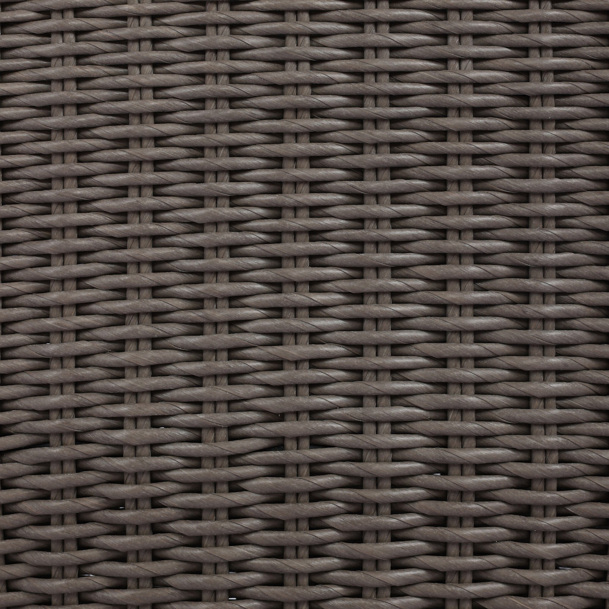 Four Hands Blaire Outdoor Chair in vintage taupe woven with cream cushion, close-up detail, view 6