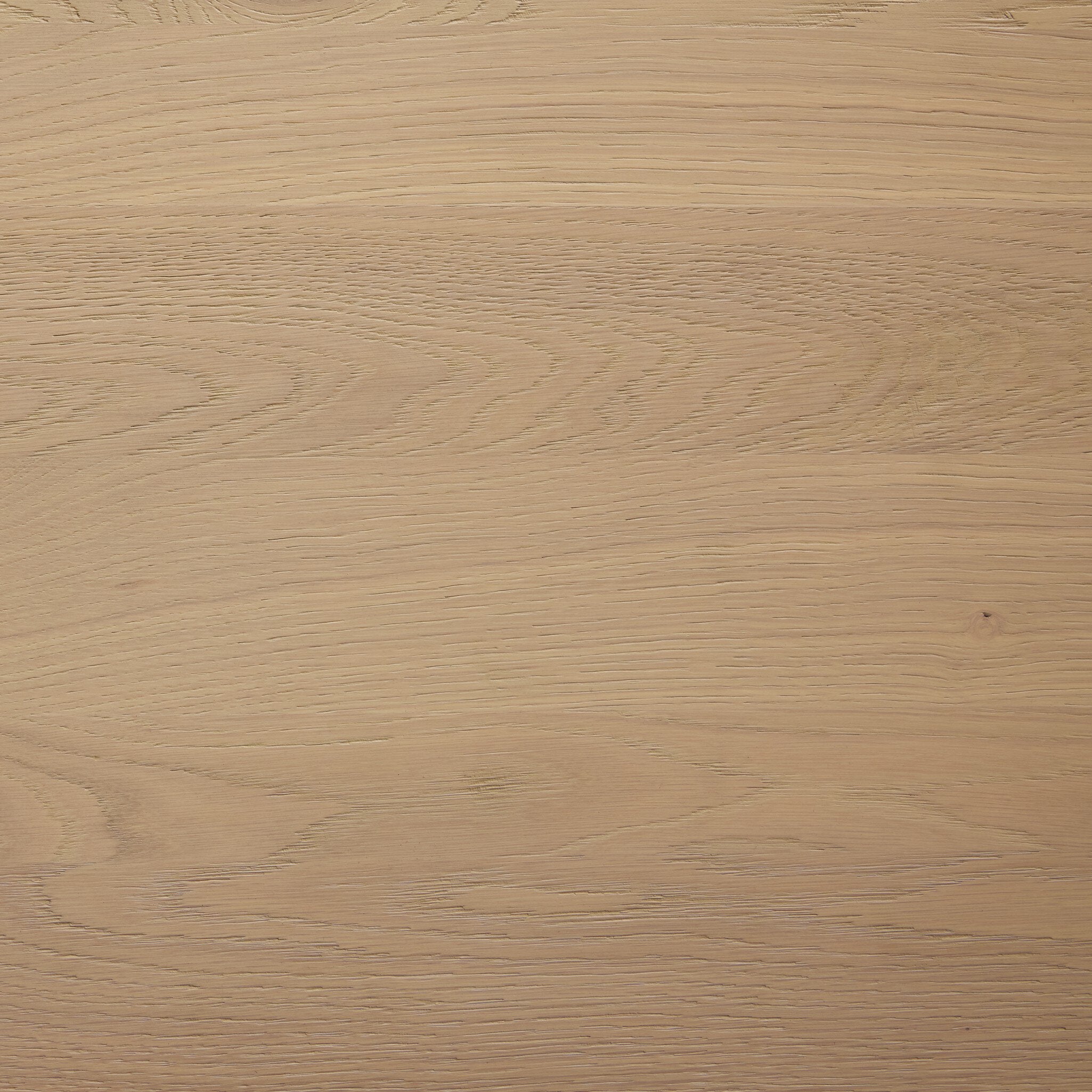 Four Hands Emerald Dining Table in bleached Romanian oak with splice leg detail, close-up detail of oak grain, view 3