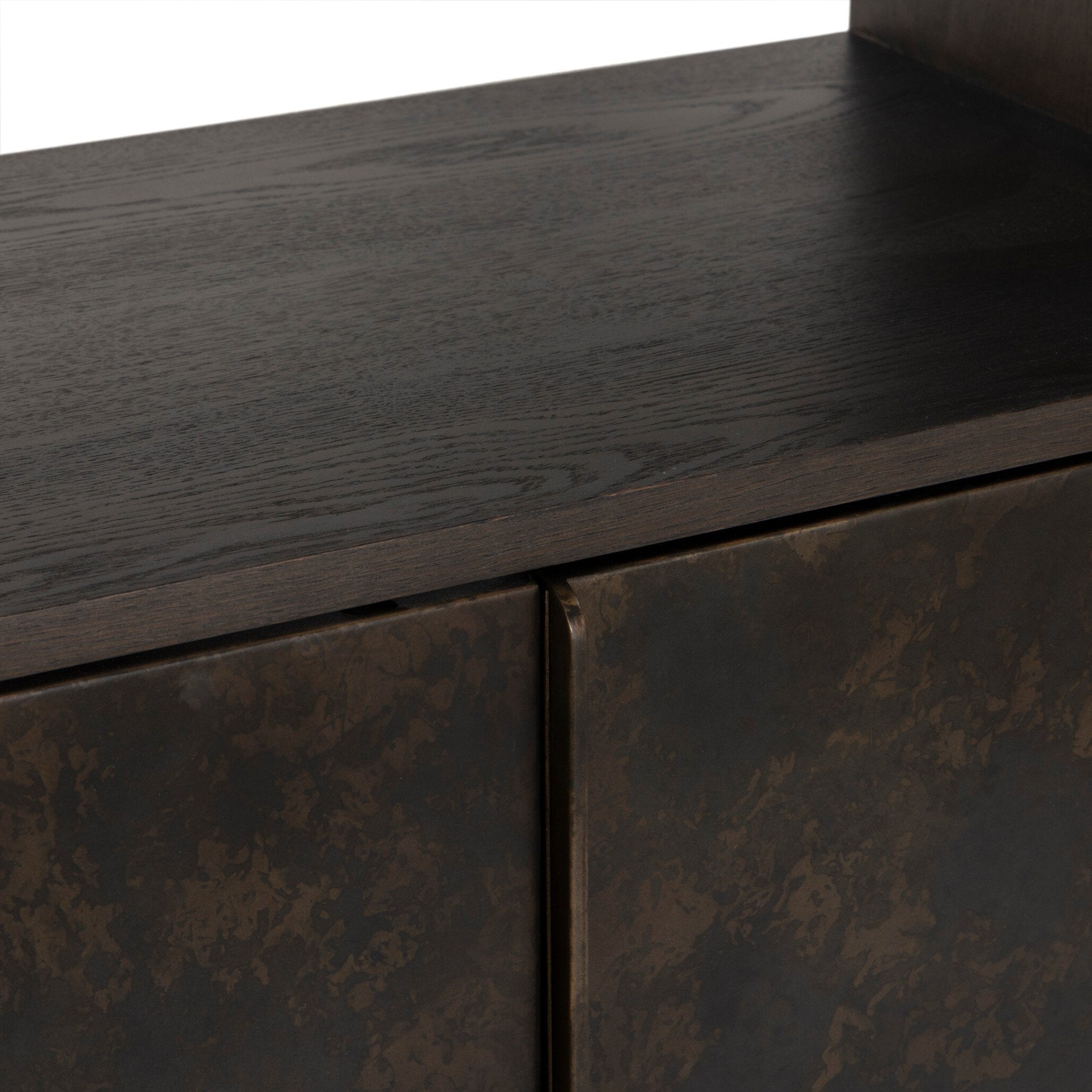 Four Hands Arlington Espresso Oak 2-Door Bookcase — finish and texture