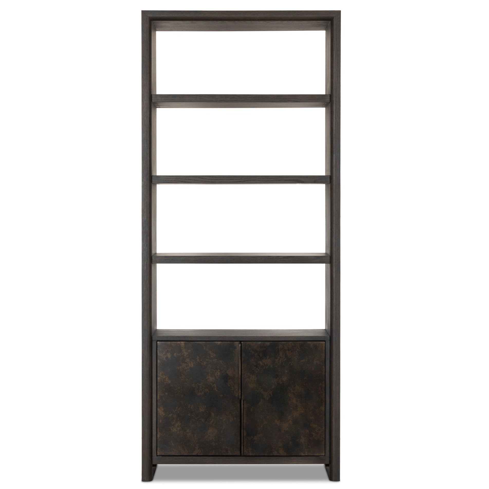 Four Hands Arlington Espresso Oak 2-Door Bookcase front view