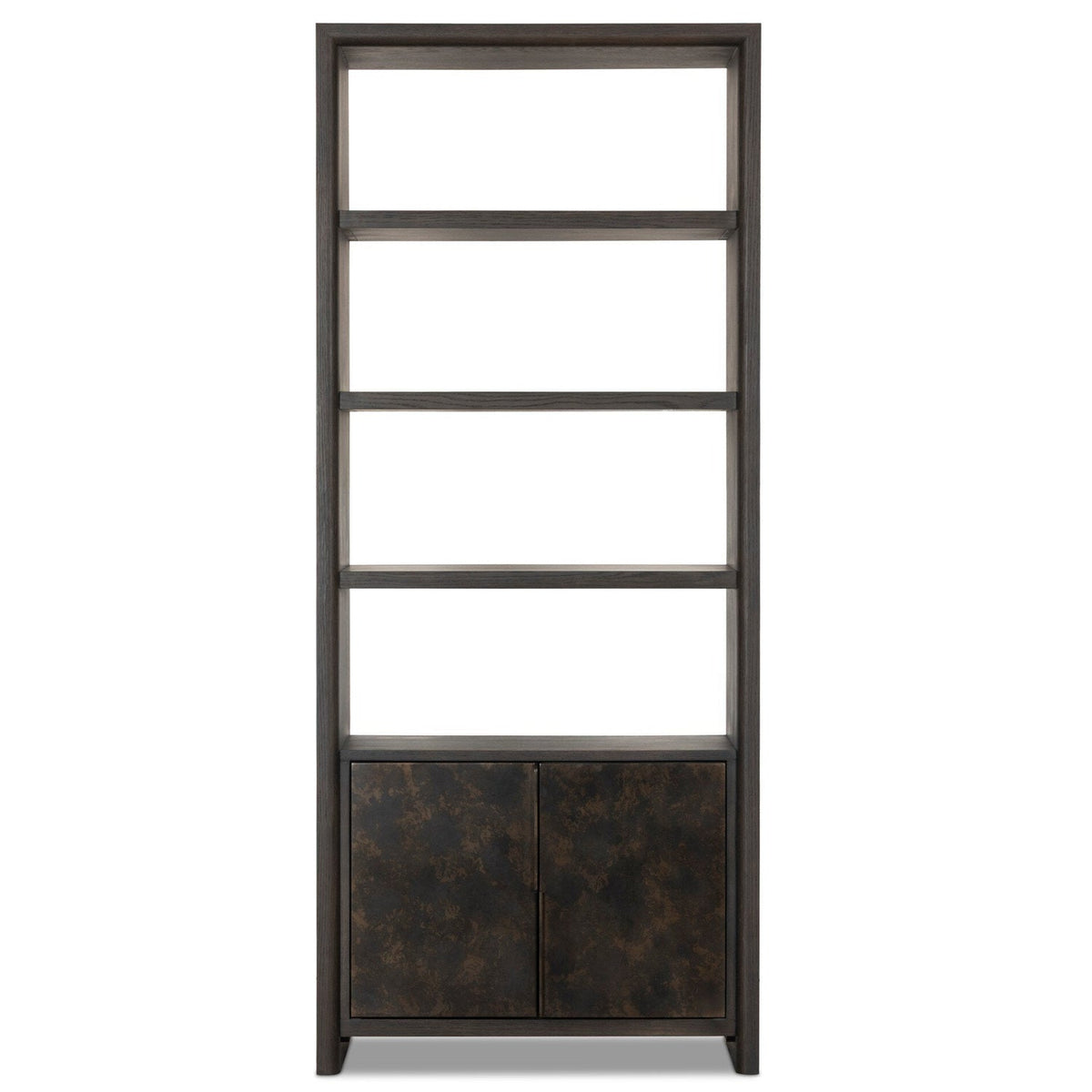 Four Hands Arlington Espresso Oak 2-Door Bookcase front view