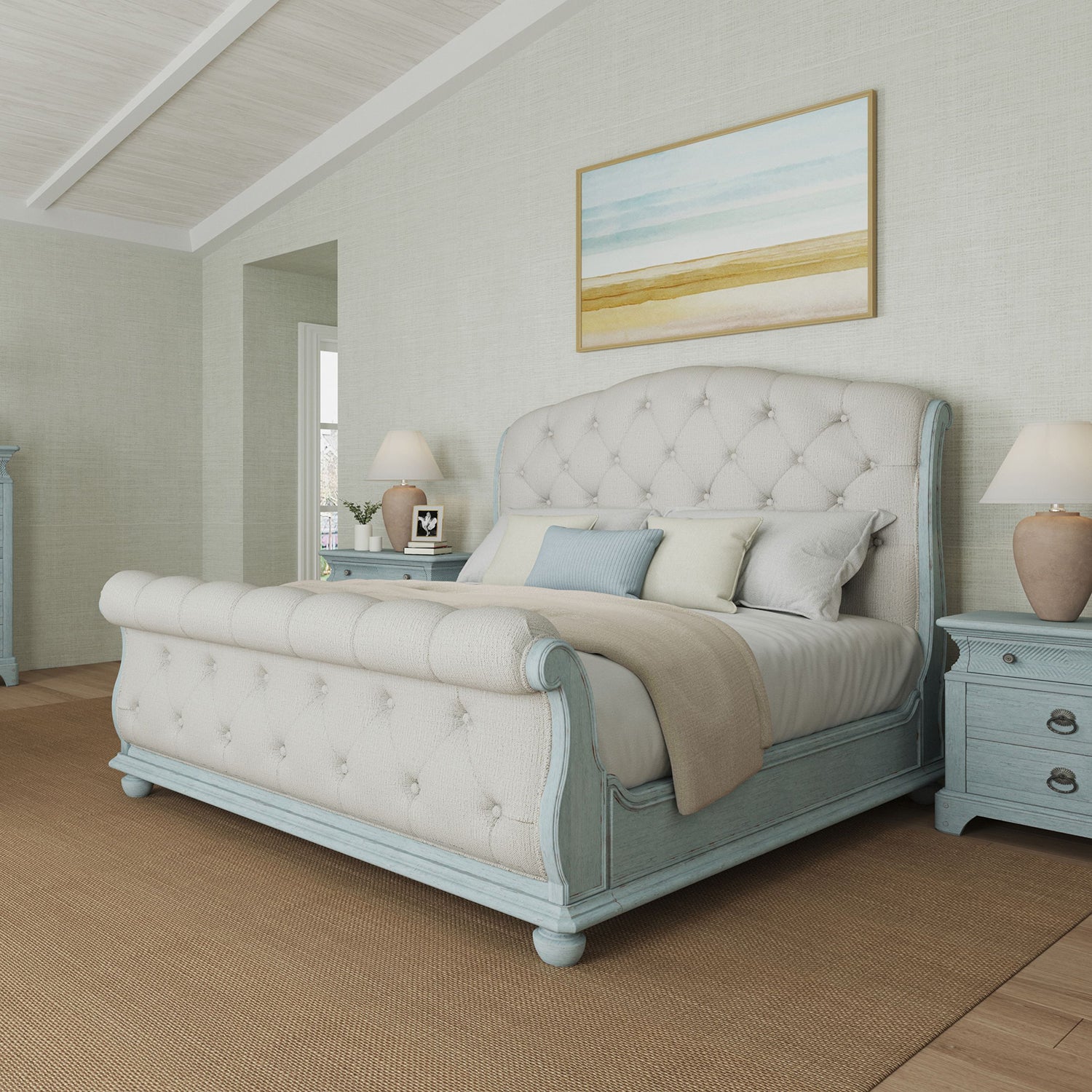 A.R.T. Furniture Summer Creek Upholstered Sleigh Bed