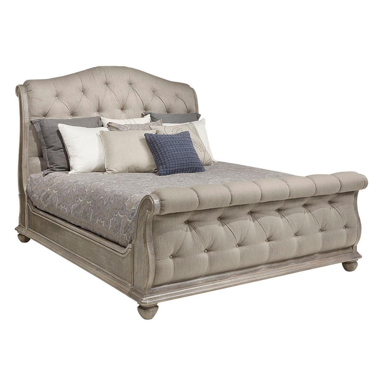 A.R.T. Furniture Shoals Upholstered Tufted Sleigh Bed