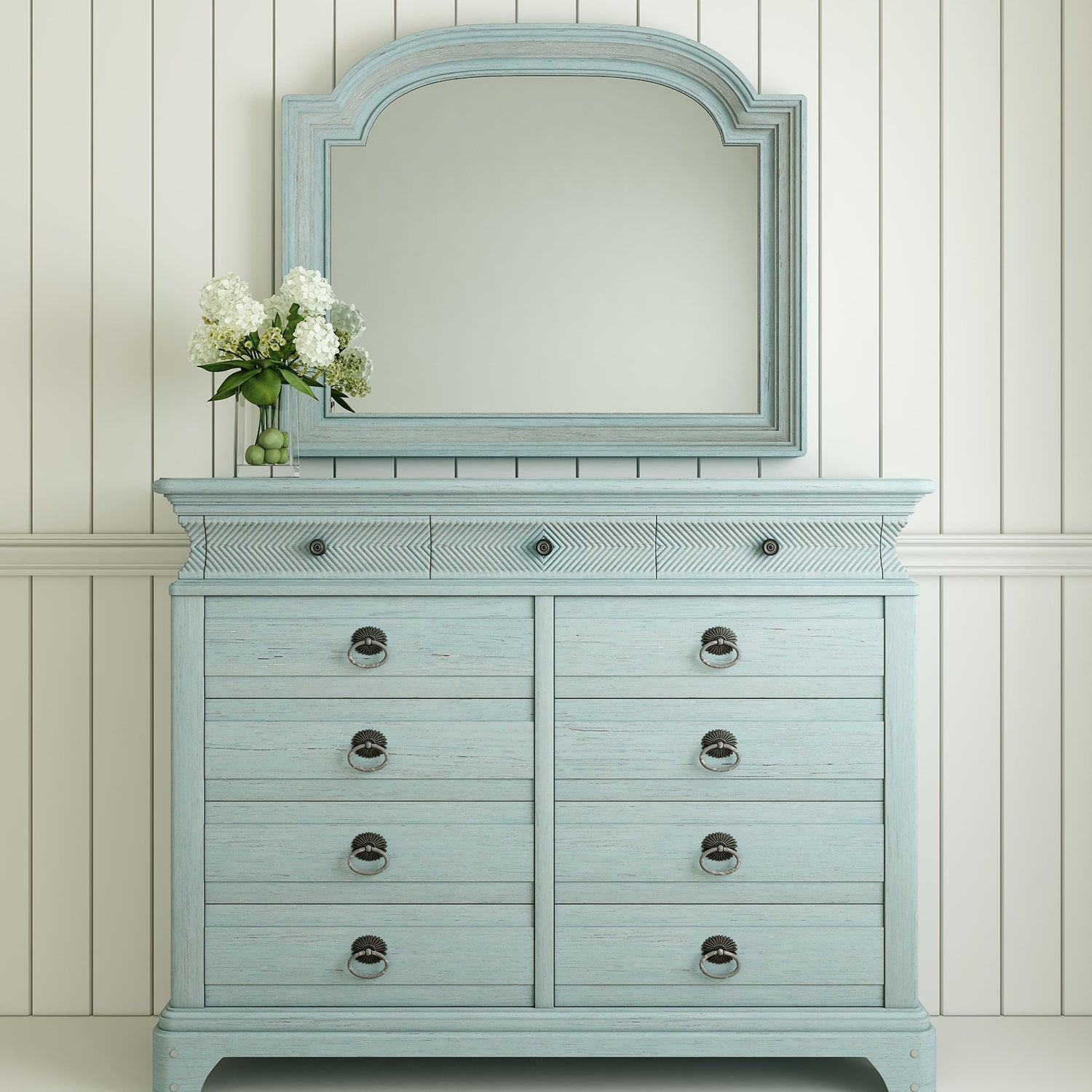 A.R.T. Furniture Summer Creek Light Shutter Blue Keepers Dresser