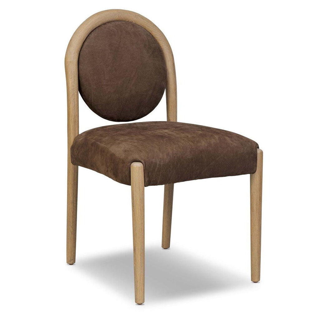 Four Hands Prentiss Dining Chair in nubuck cigar leather, primary product view