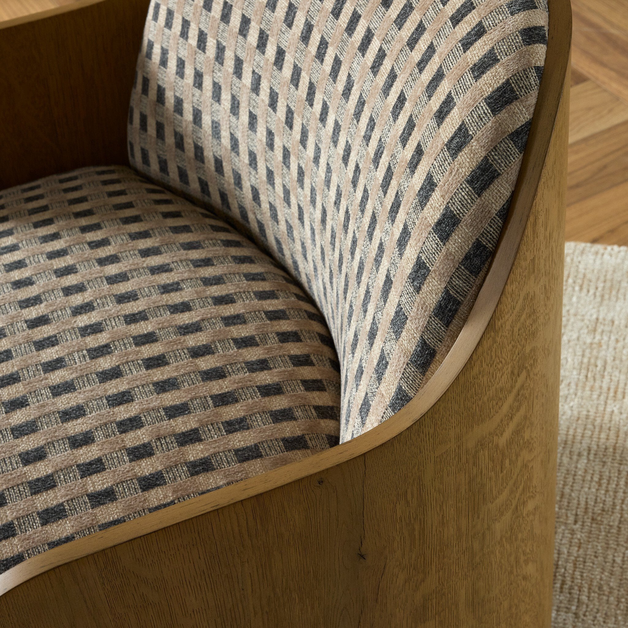 Four Hands Hemphill Firefinch Fawn Swivel Chair — hardware and joinery