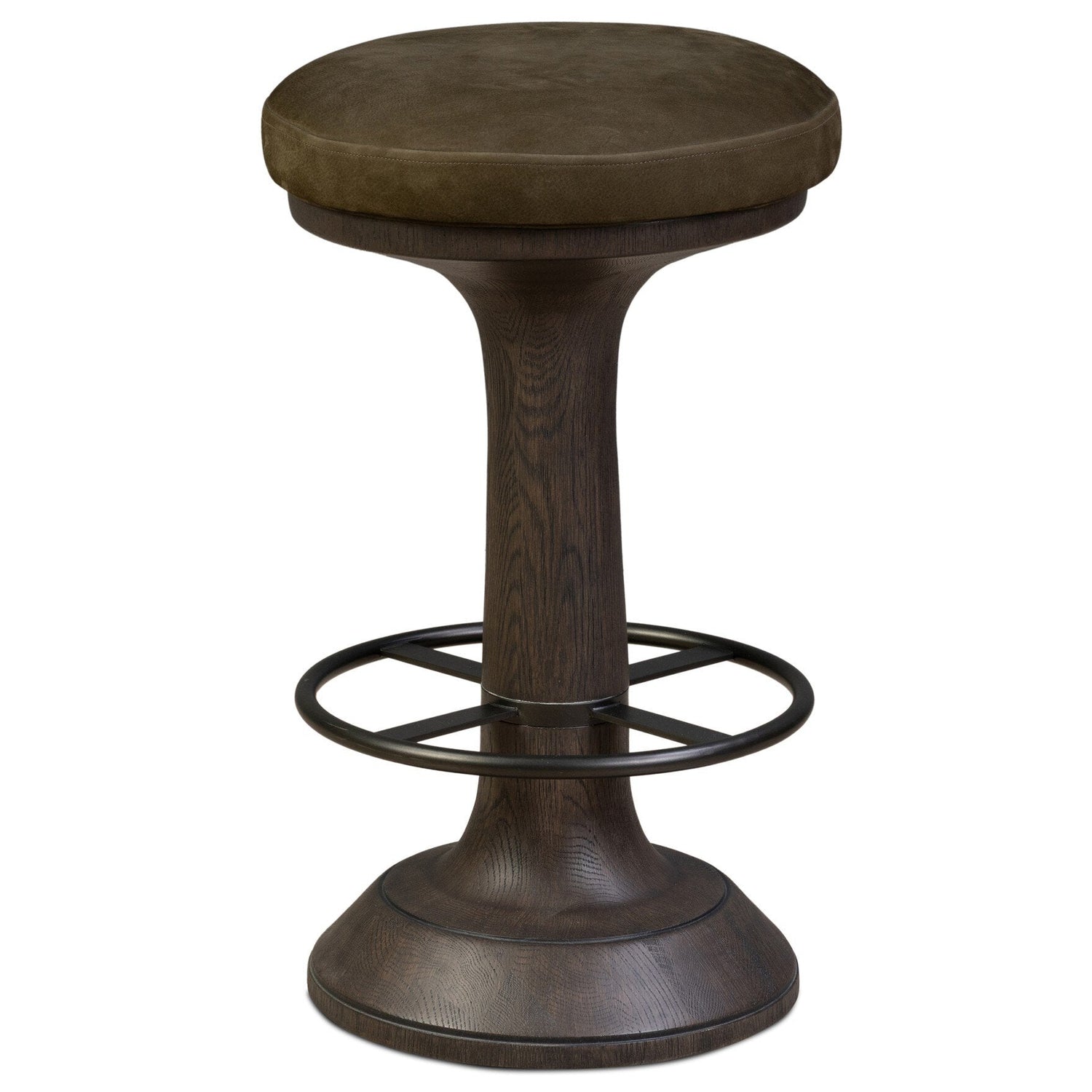 Four Hands Montclair Nubuck Olive Counter Stool full product view