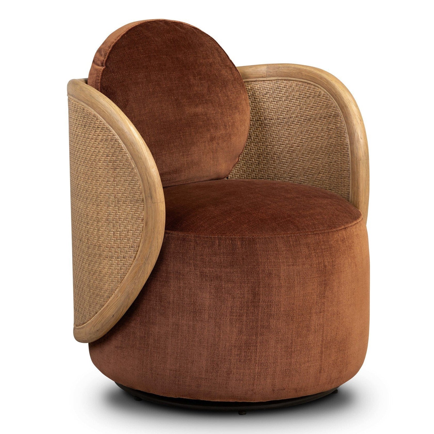 Four Hands Roslin Altair Sienna Swivel Chair - styled view