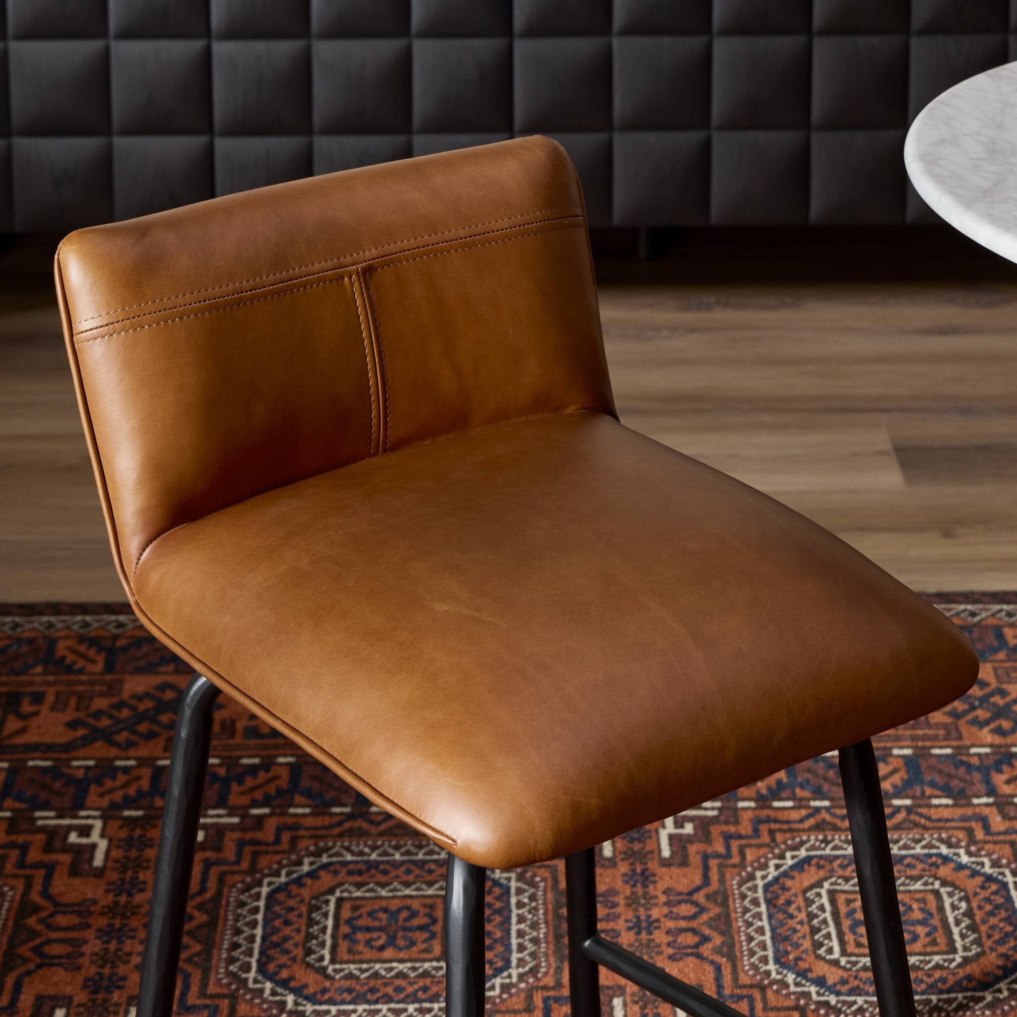 Four Hands Ridley Sonoma Chestnut Swivel Bar Stool - detail view 7