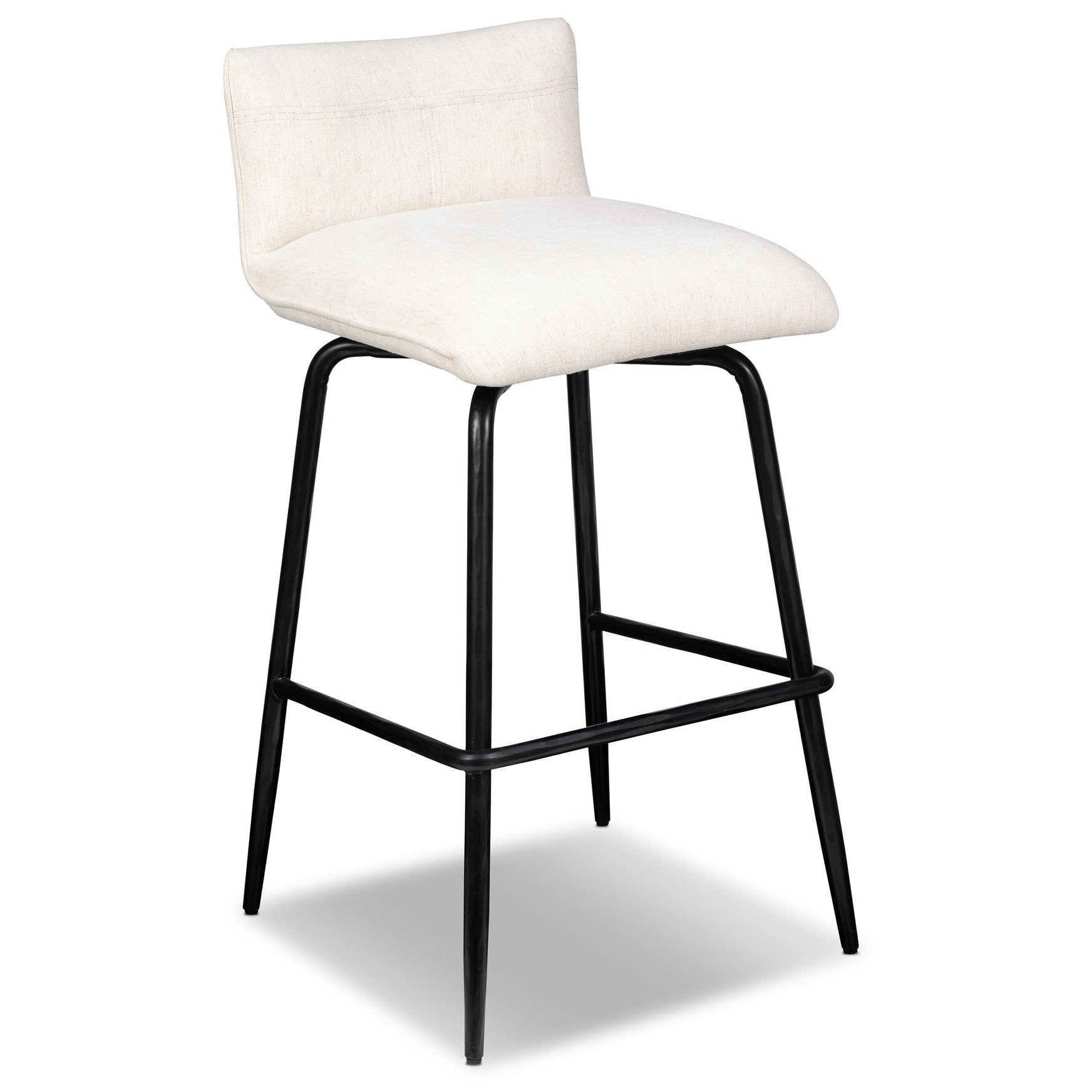 Four Hands Ridley Crypton Nomad Snow Swivel Bar Stool - styled view