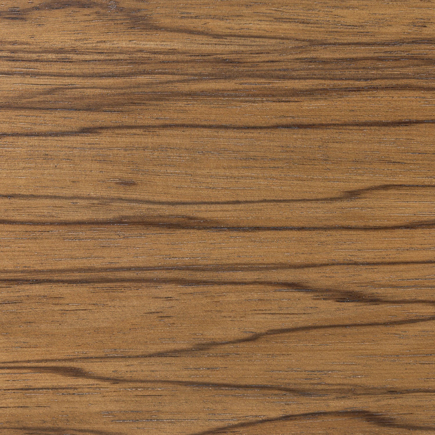Four Hands Damari Console Table in medium brown limba, close-up detail of limba grain, view 3