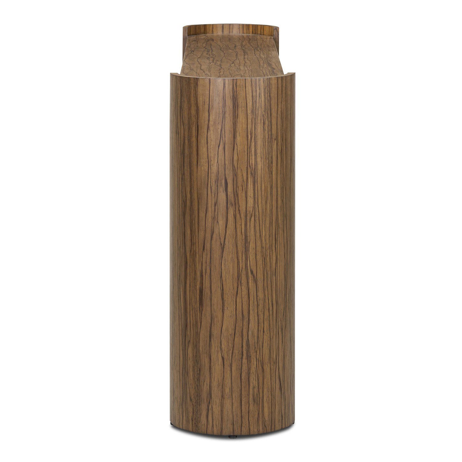 Four Hands Damari Console Table in medium brown limba, side profile view