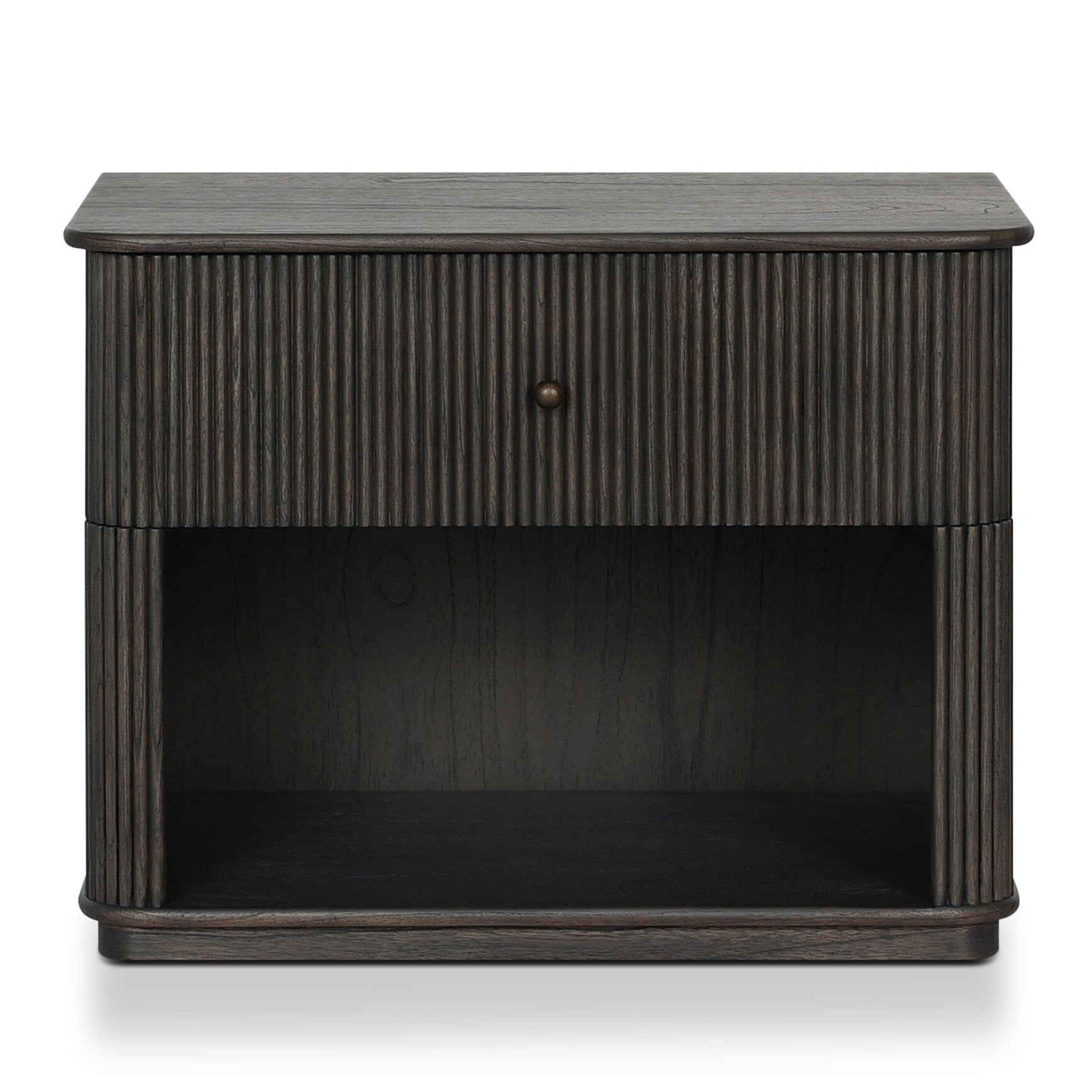 Four Hands Ona Smoked Black Mindi Nightstand - front view