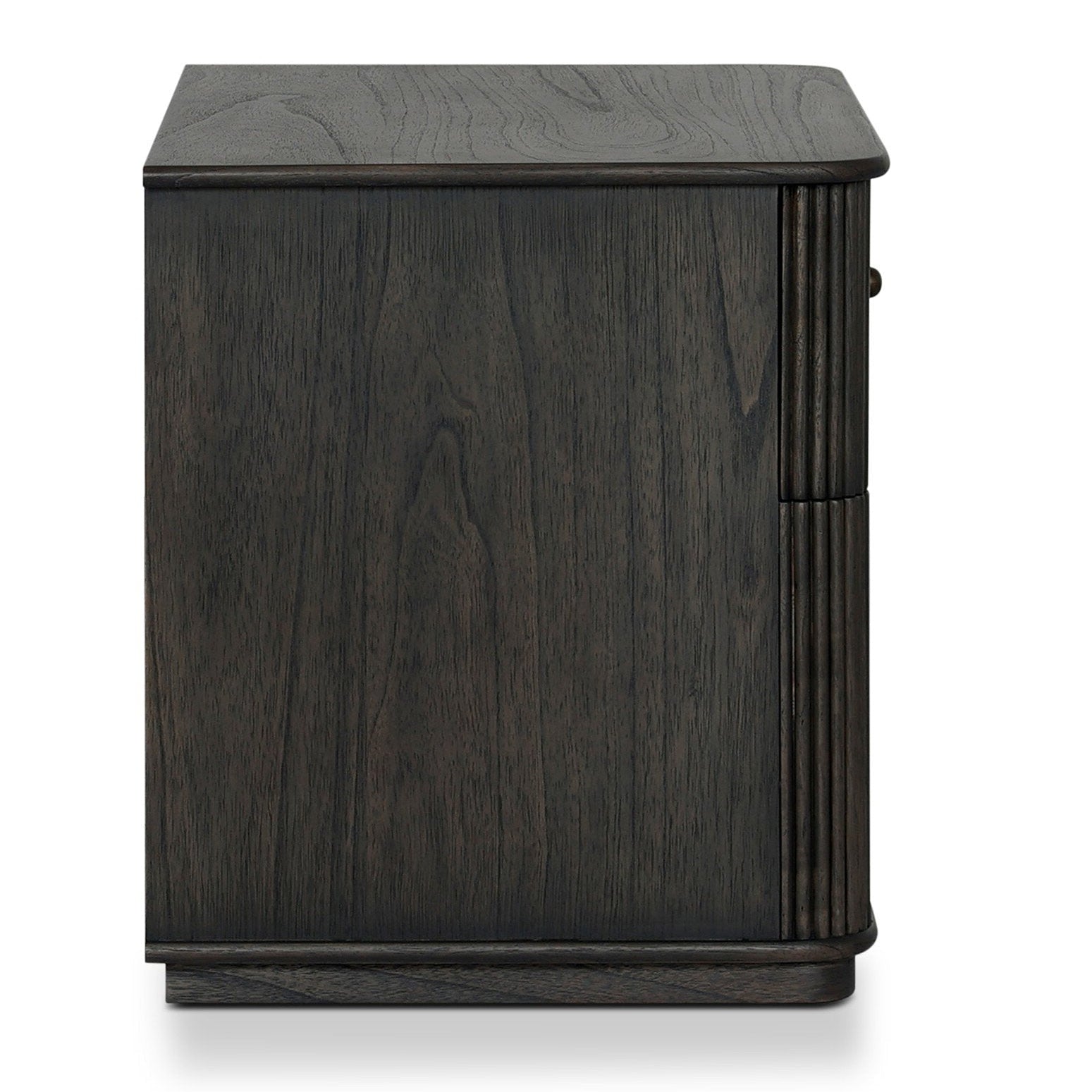 Four Hands Ona Smoked Black Mindi Nightstand - side profile