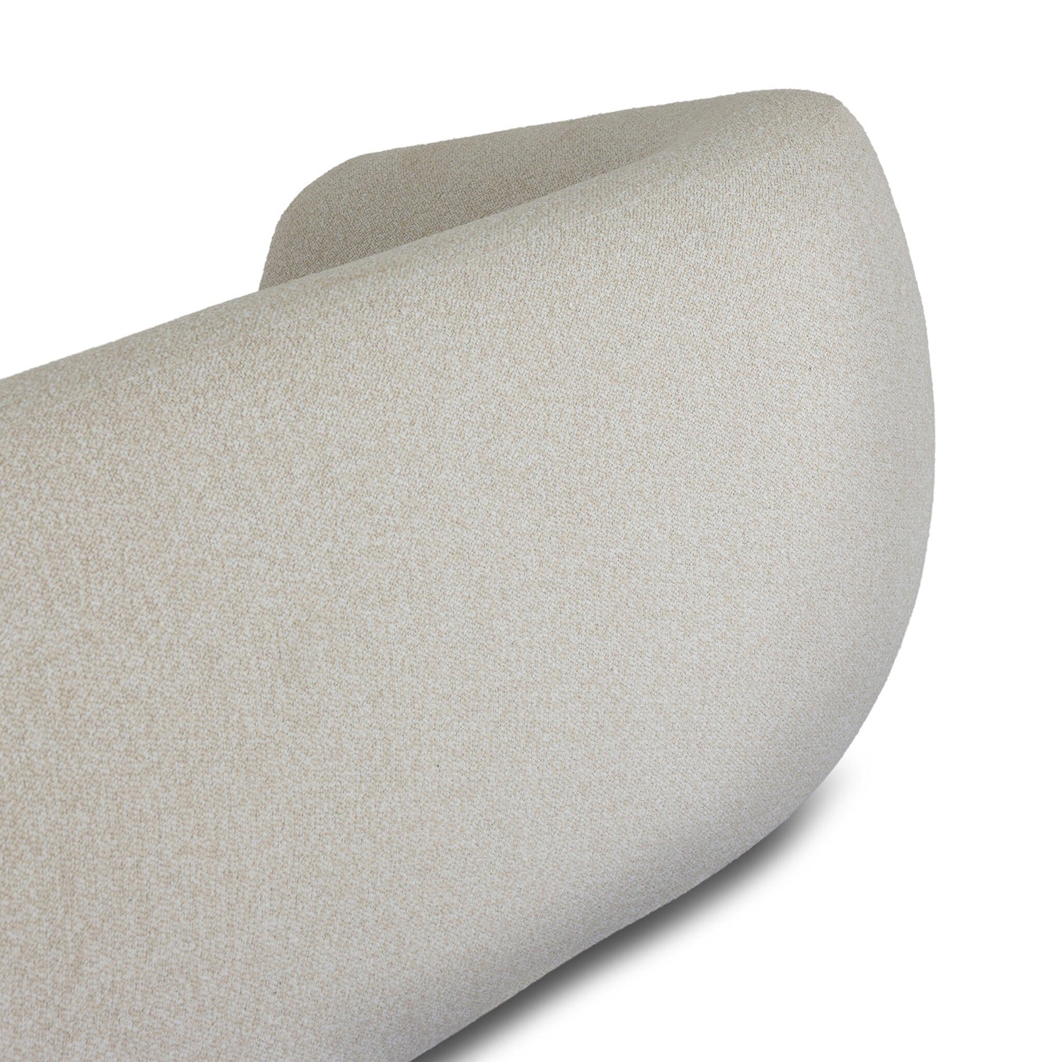 Four Hands Channing Outdoor 100in Sofa in Jasper Natural outdoor boucle, close-up detail of boucle upholstery, view 5