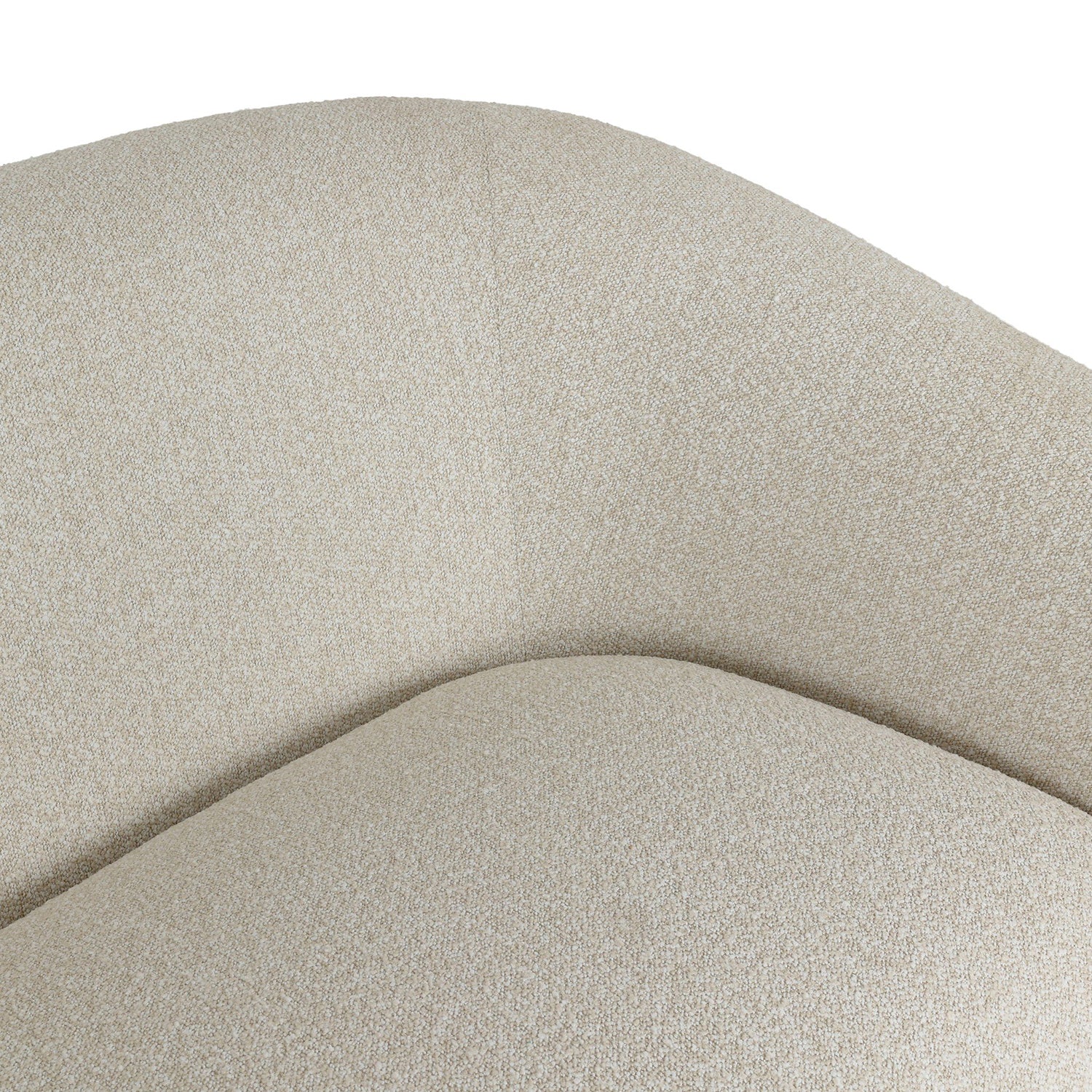 Four Hands Channing Outdoor 100in Sofa in Jasper Natural outdoor boucle, close-up detail of boucle upholstery, view 6
