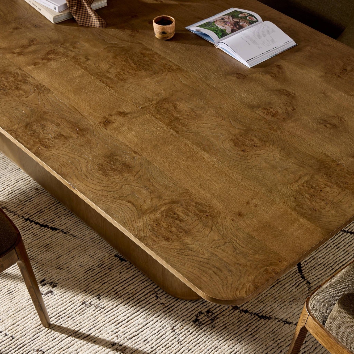 Four Hands Morley Rye Medium Burl Dining Table