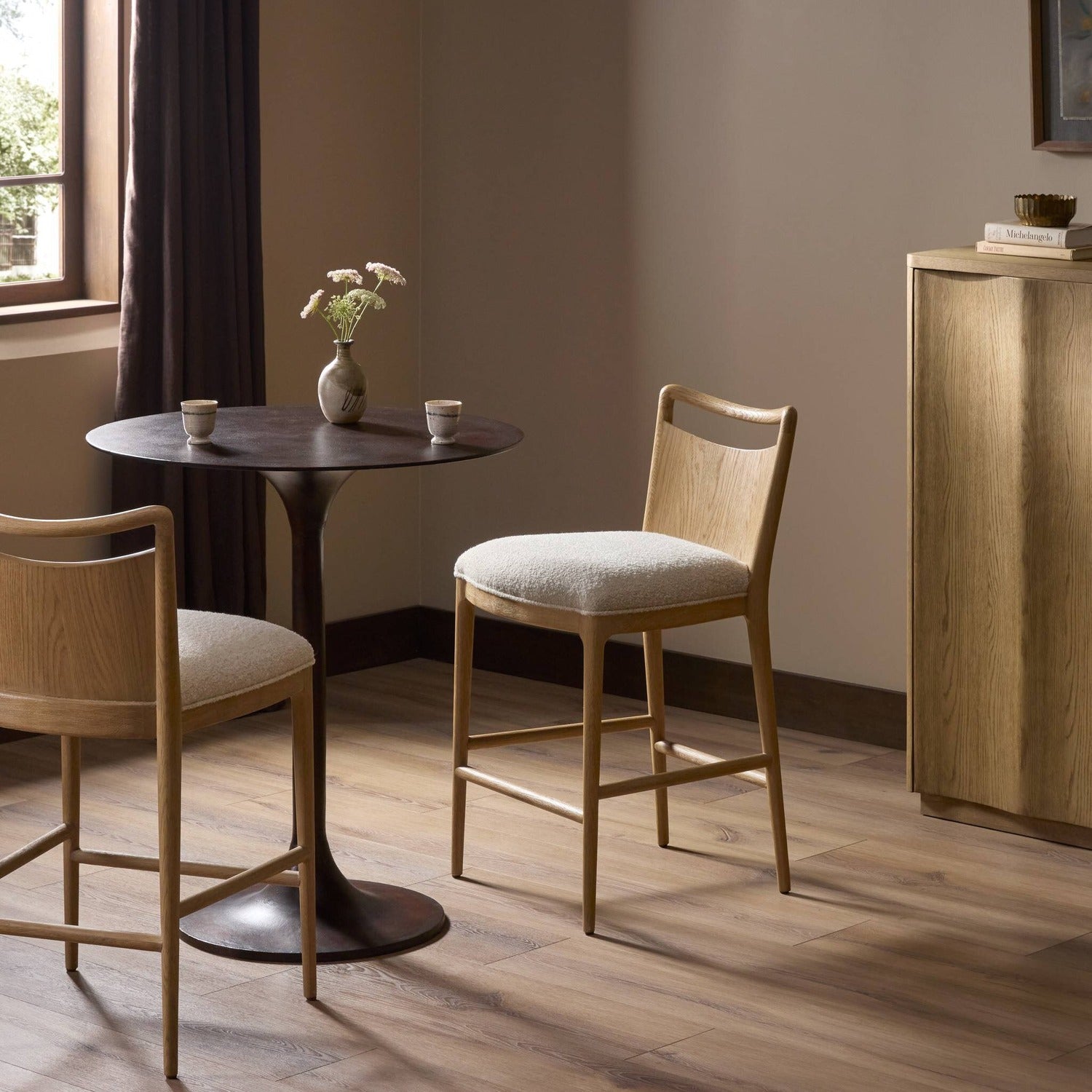Four Hands Jessen Charter Oatmeal Counter Stool Set of 2