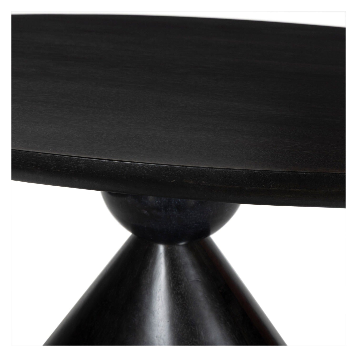 Four Hands Bibianna Worn Black Parawood Oval Dining Table