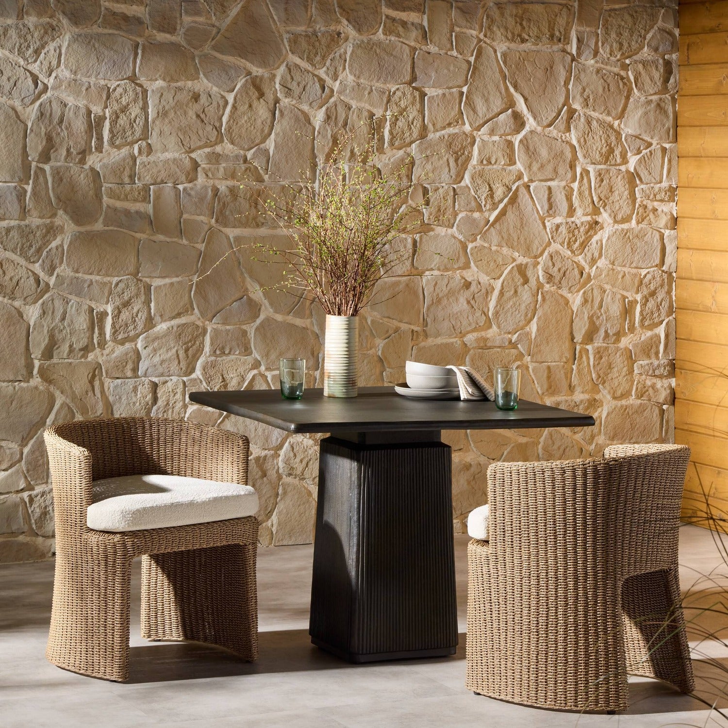 Four Hands Thora Vada Cream Outdoor Dining Chair