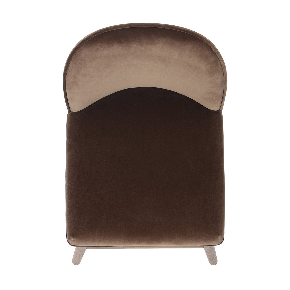 Four Hands Camden Swivel Bar Stool Set of 2 in Surrey Mink velvet on amber ash, top-down seat view