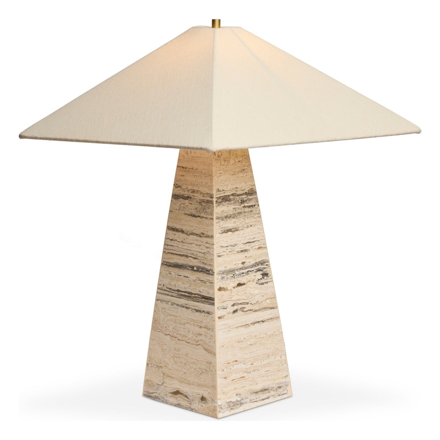 Four Hands Andros White Travertine Table Lamp