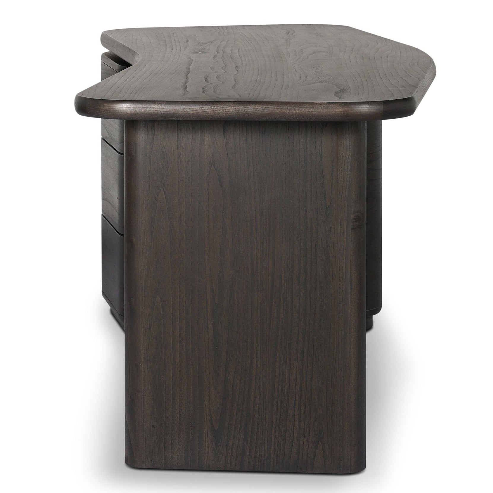 Four Hands Hawthorne Smoked Black Sungkai Desk side view