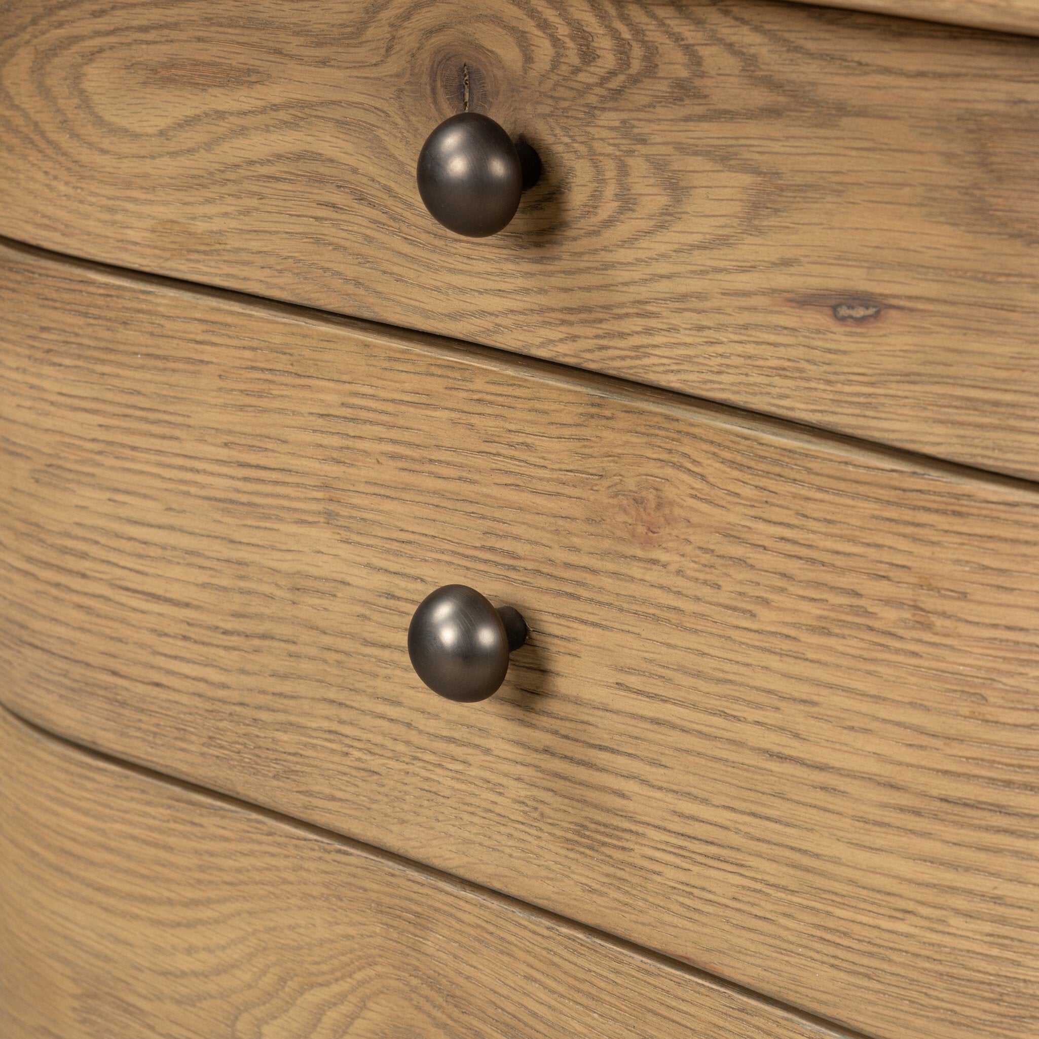 Four Hands Roan Aged Smoked Oak Desk close-up detail 6