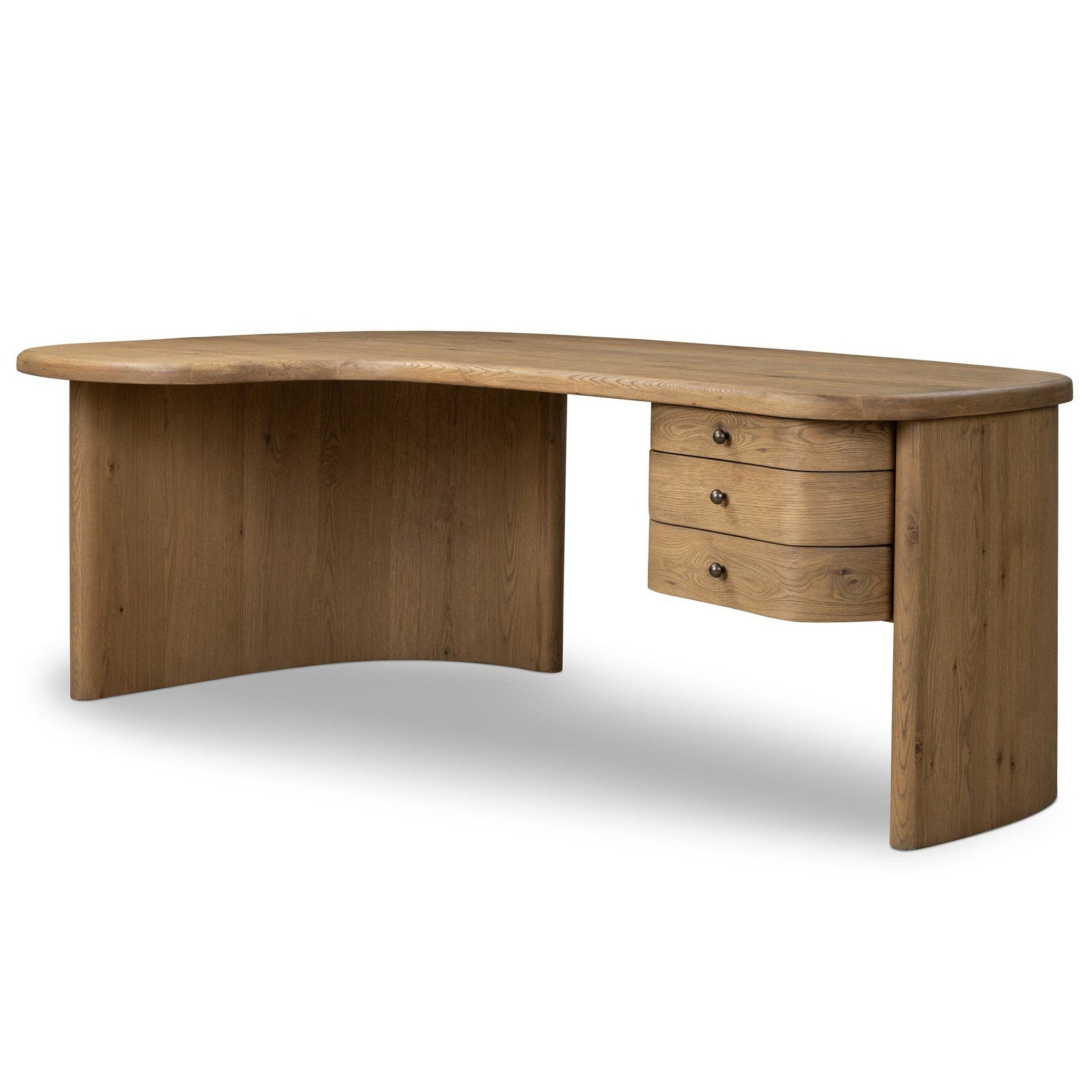 Four Hands Roan Aged Smoked Oak Desk styled view