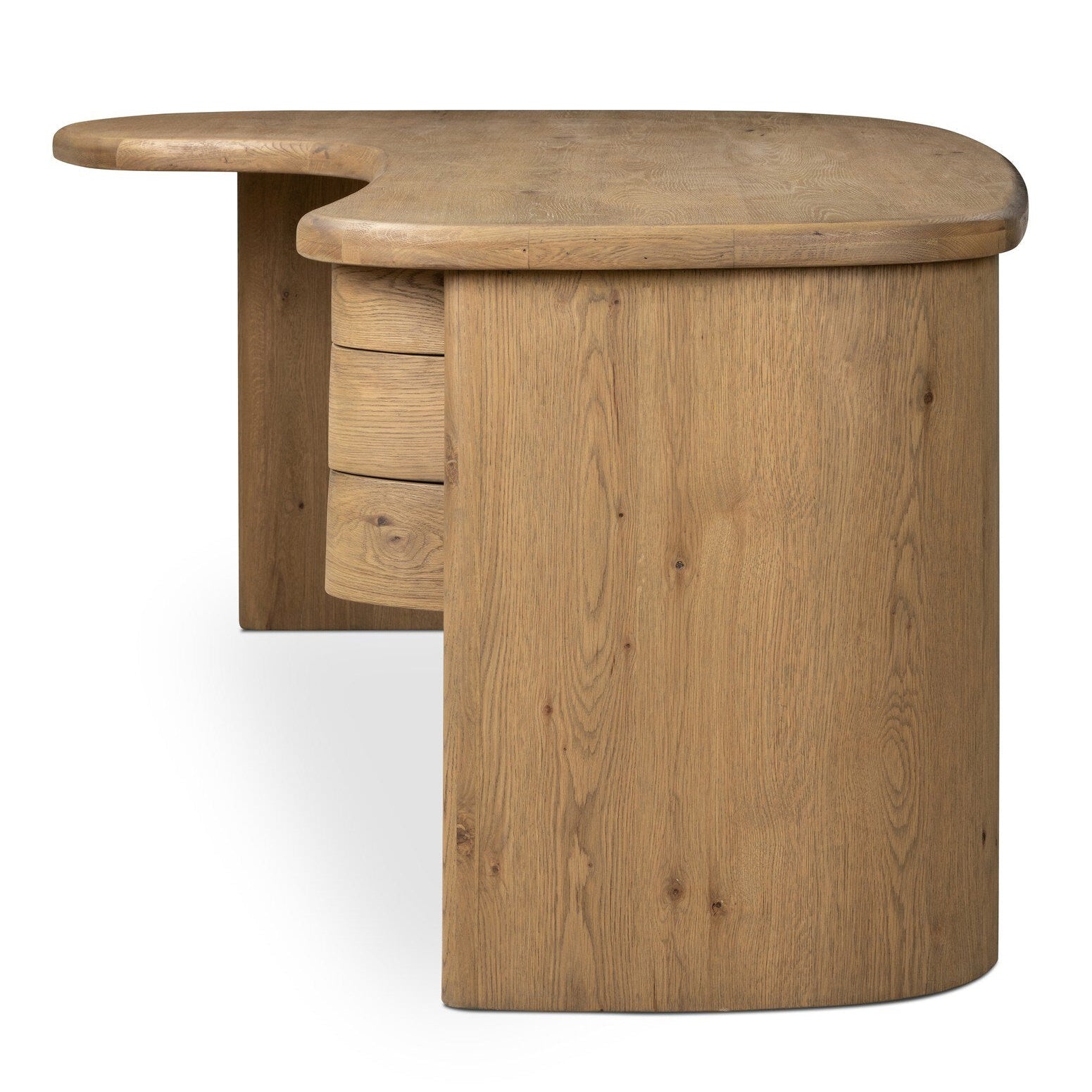 Four Hands Roan Aged Smoked Oak Desk side view